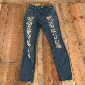 Pacsun womens distressed skinny denim jeans high rise ankle jeggings -27